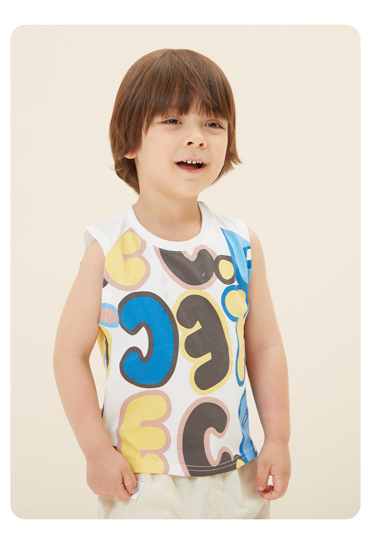 Boy's Colourful Sleeveless T-shirt - CBeetle Series