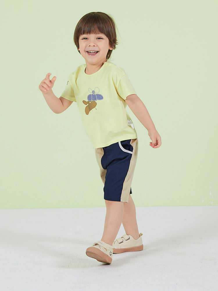 Boy's Light Yellow T-shirt with Bats