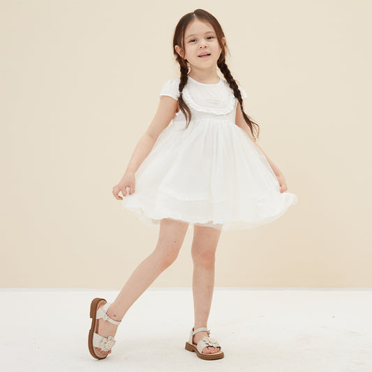 Girl's Delicate All White Dress