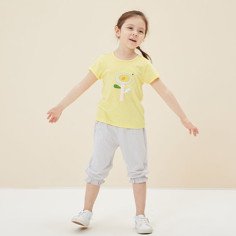 Girl's Flower Yellow Shirt