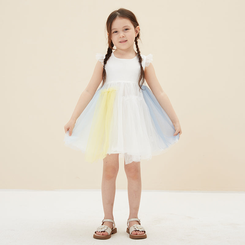 Girl's Colourful Pastel Dress For Birtday Party or Flower Girl Dress