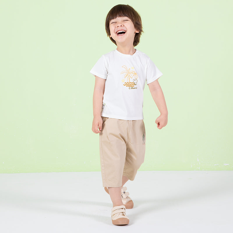 Boy's white t-shirt with coconut tree