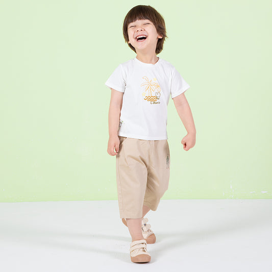 Boy's white t-shirt with coconut tree