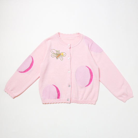 Girl's Light Pink Elegant Cardigan