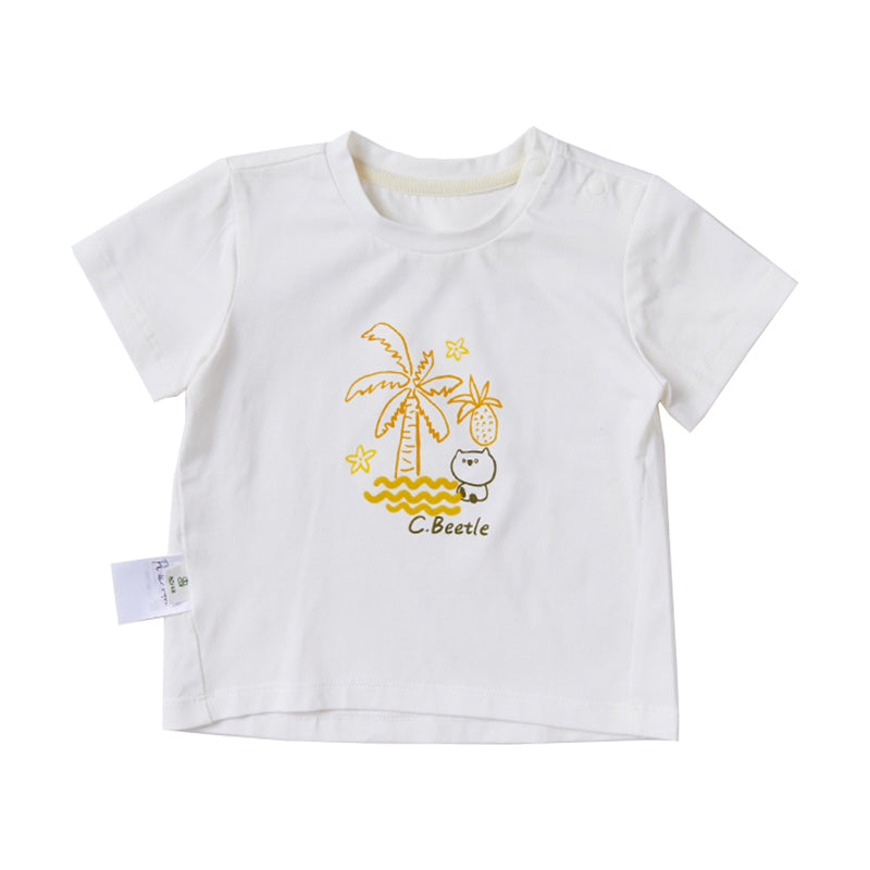 Boy's white t-shirt with coconut tree