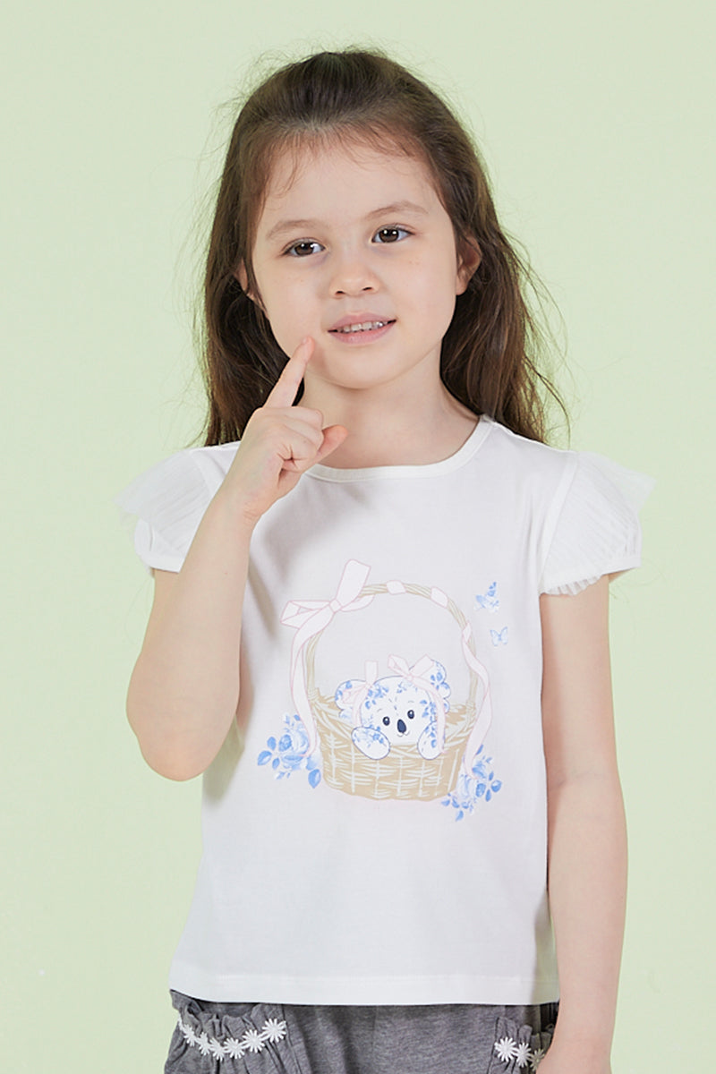 Girl's Shirt With Dog Print