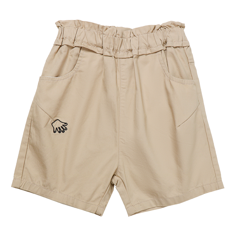 Girl's Khaki Shorts With Waistband